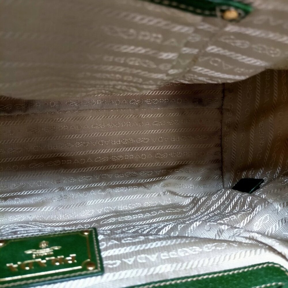Prada Hand Bag Beige Canvas 550-080725 - Picture 10 of 13